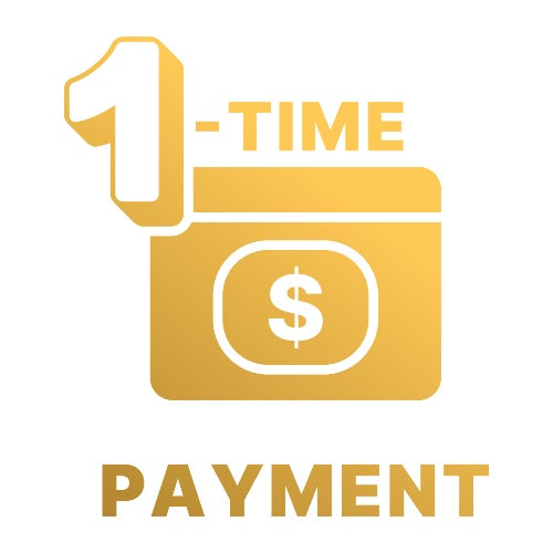 Gold icon with dollar sign and text 'One-Time Payment' on a white background (Torokhtiy Weightlifting)