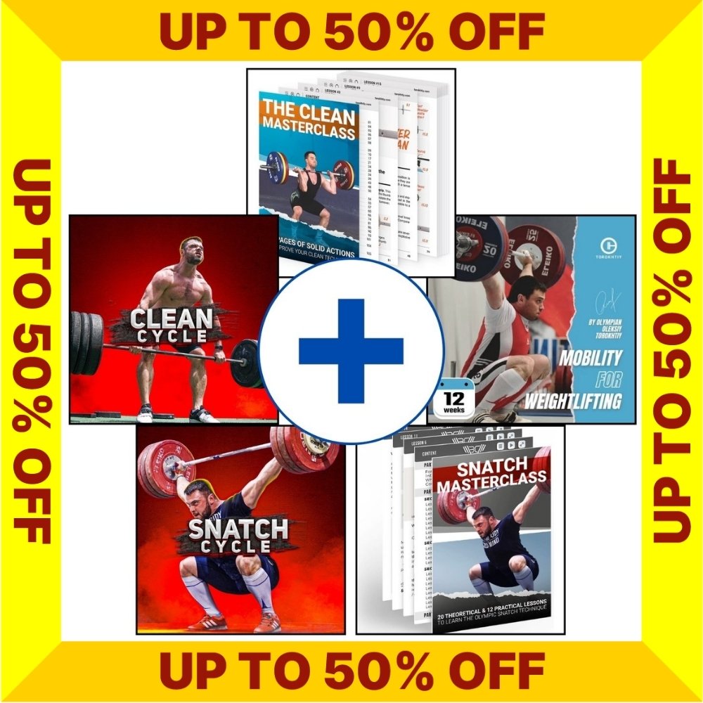 2 MASTERCLASSES + 2 CYCLES + MOBILITY FOR WEIGHTLIFTING - SALE UP TO 50% OFF (Torokhtiy Weightlifting)