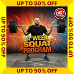 4 Week Squat Program with a discount banner on a white background (Torokhtiy Weightlifting)