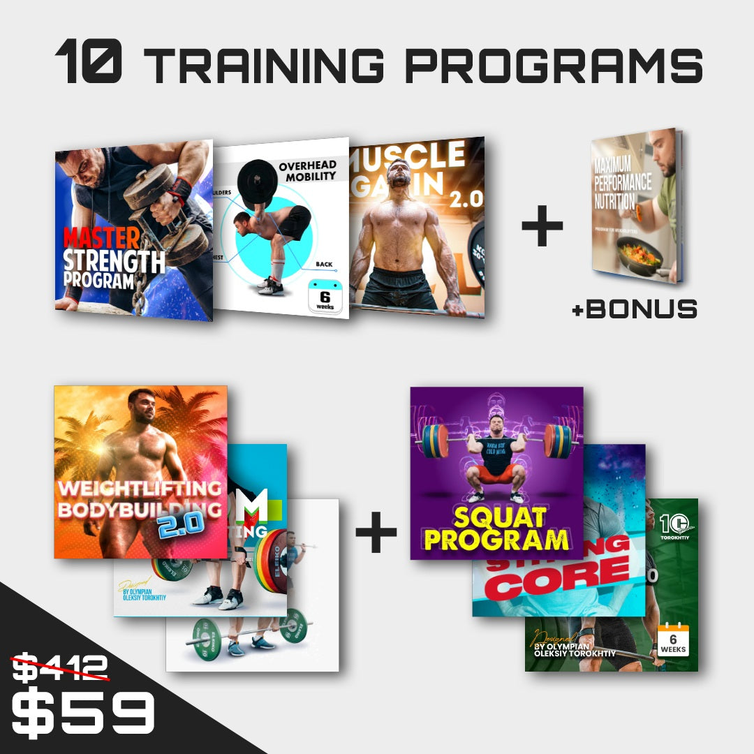 Bundle covering of ten weightlifting program from Oleksiy Torokhtiy