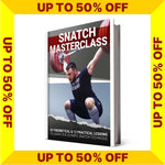 Book titled 'Snatch Masterclass' with a discount banner on a white background (Torokhtiy Weightlifting)