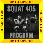 Squat 405 Program cover with a discount banner on a white background (Torokhtiy Weightlifting)
