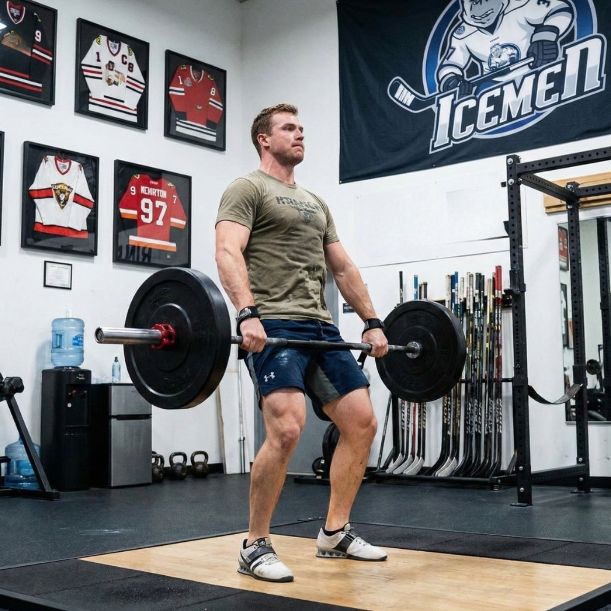 strength training_for hockey athlete performing clean
