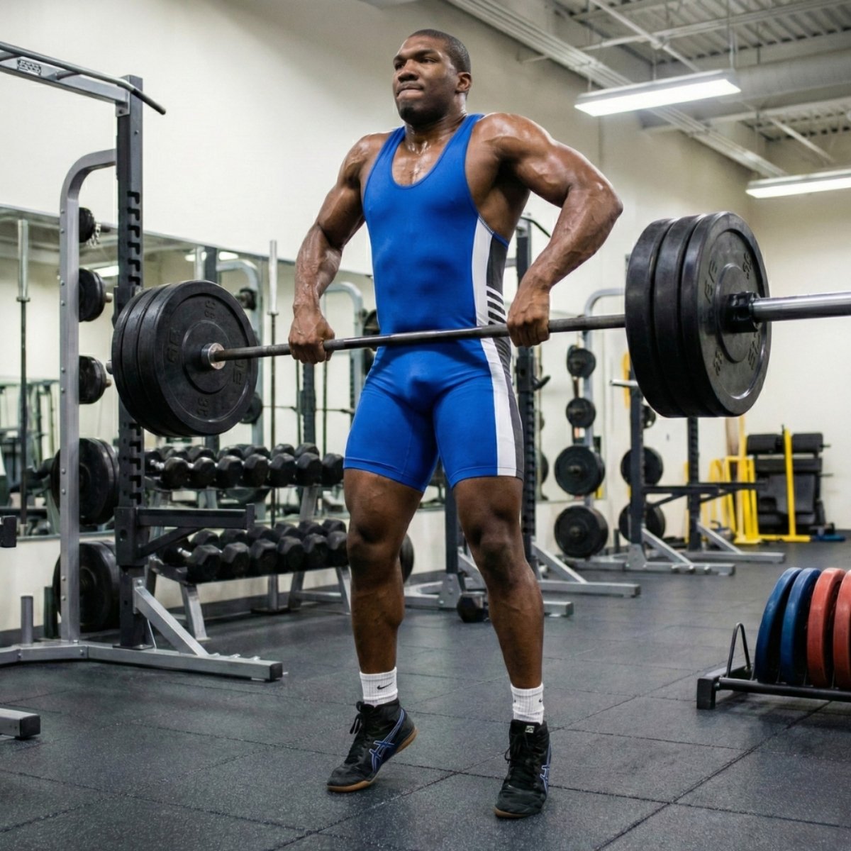 strength training for wrestling athlet eperforming power clean