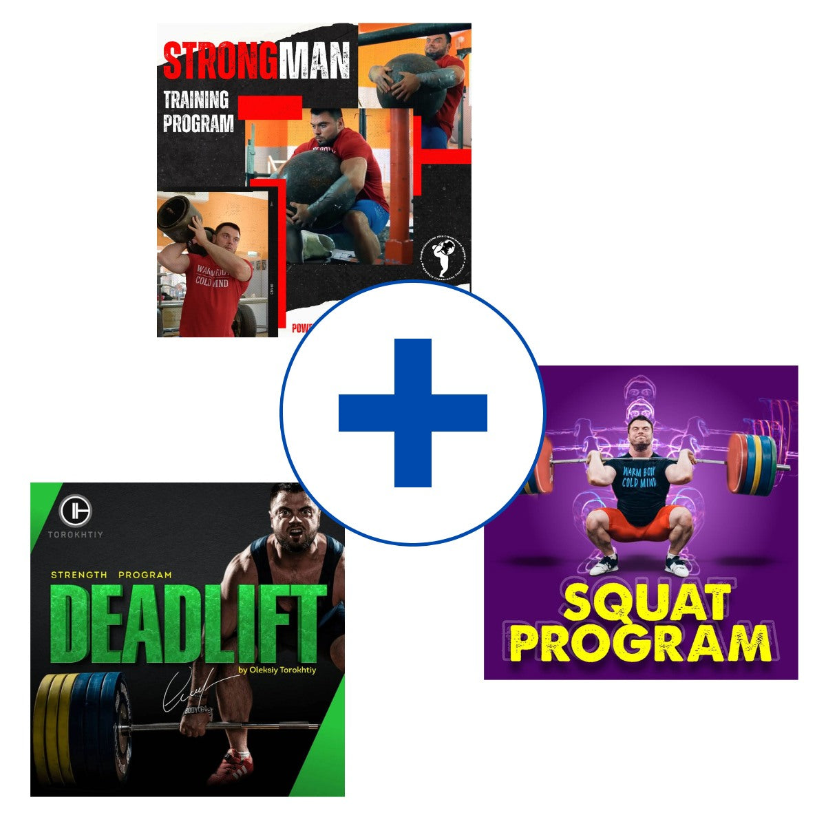 Cover of strongman, squat and deadlift olympic weightlifting program by Oleksiy Torokhtiy