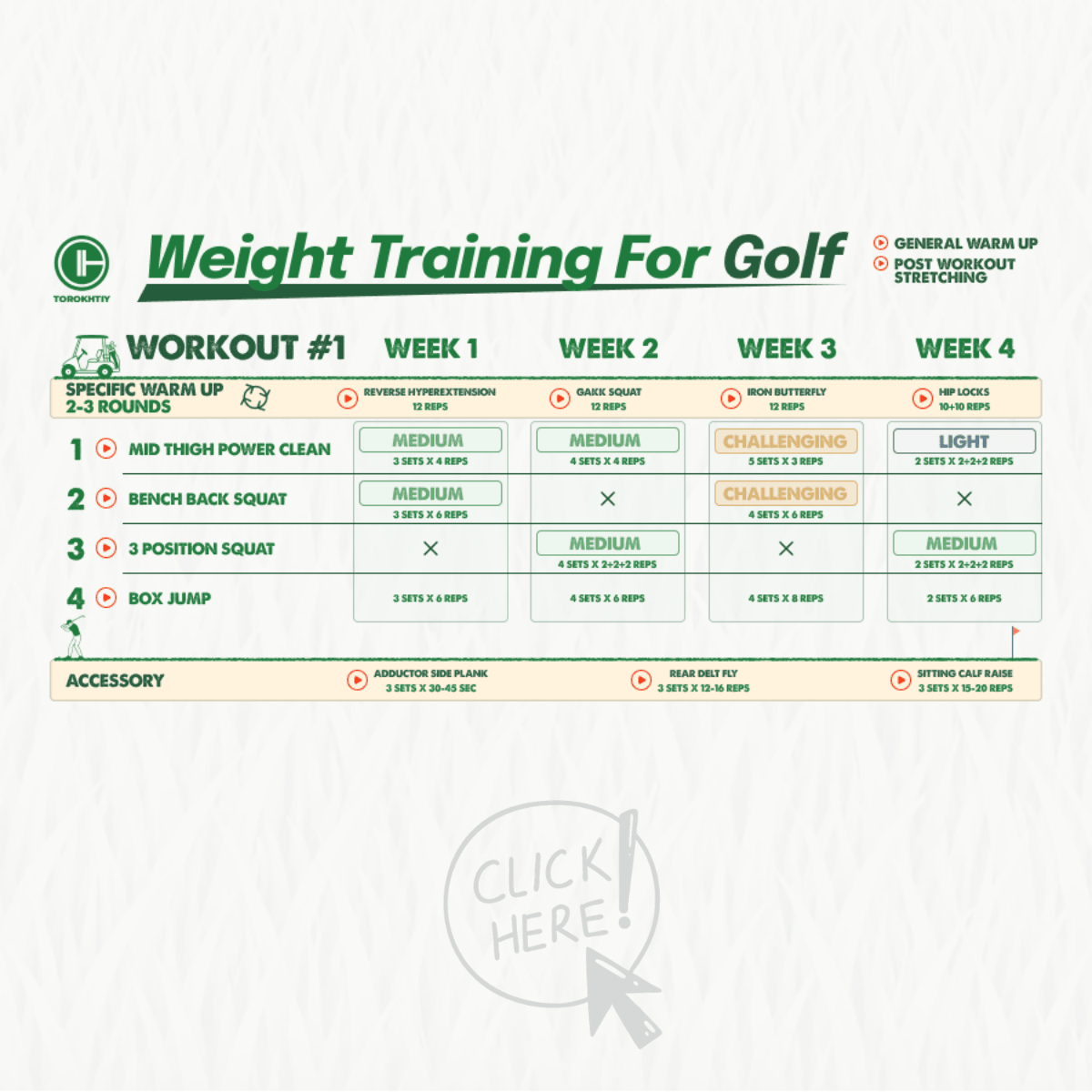 Week 1 training for golf template